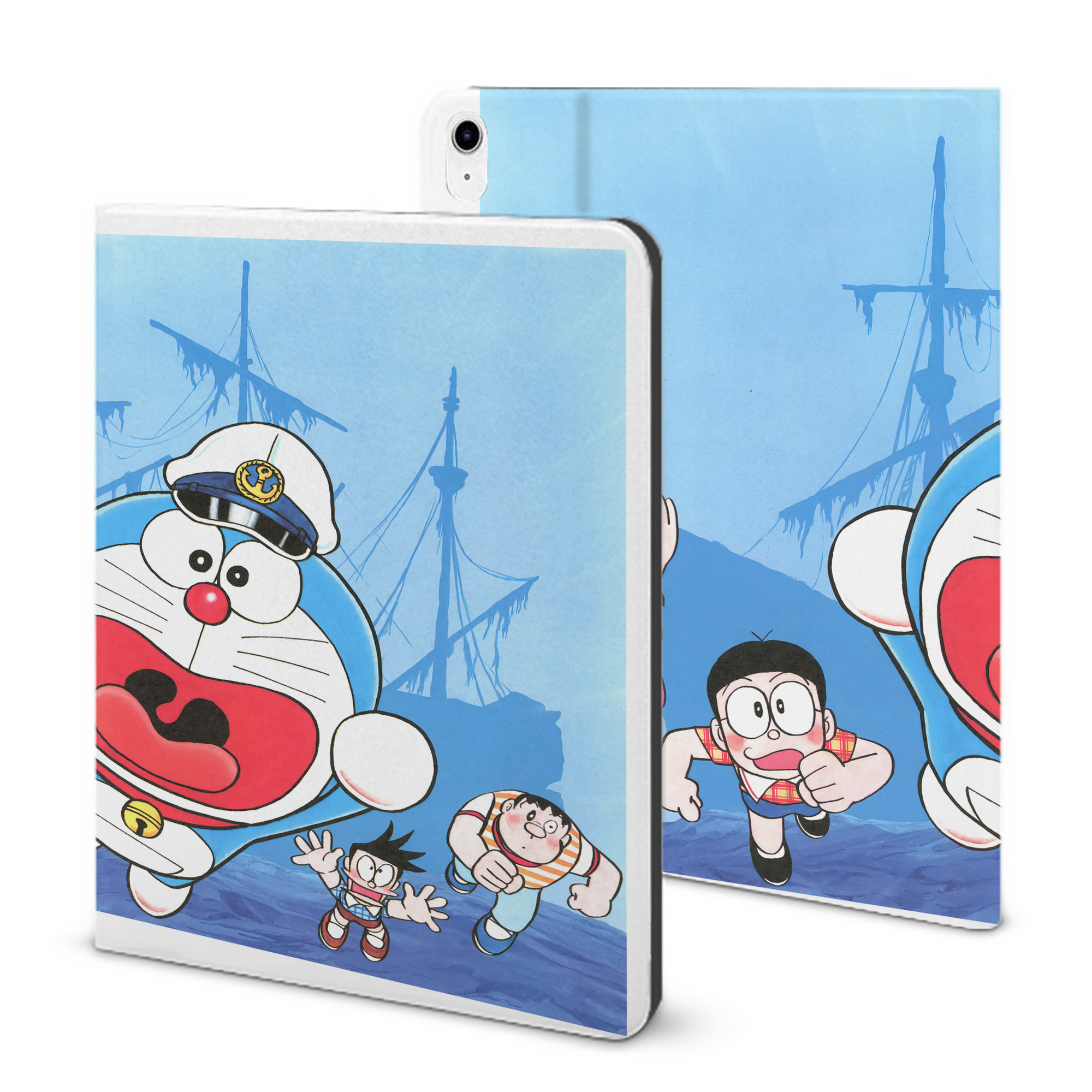 （画像用） ドラえもん Doraemon IPad ケース ブック型 PUレザー TPU 耐衝撃 軽量 薄型 ペン収納なし 全面保護 IPad 各モデル対応